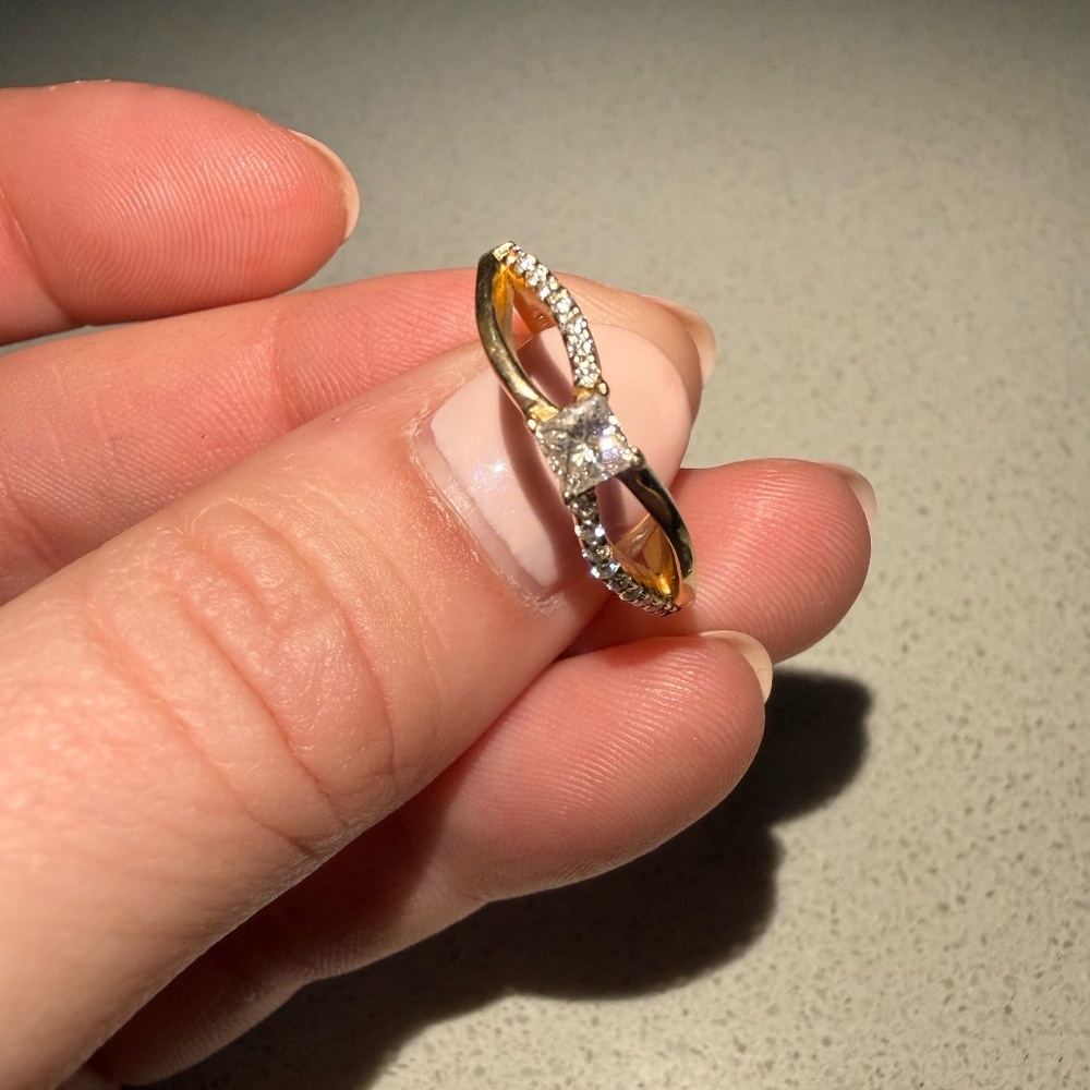 NEW 14K Yellow Gold Natural Diamond Infinity Ring 0.10–0.15 CT Light-Up HDI Box - Picture 7 of 13